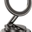 VergeTech Magnetic Car Phone Mount with N55 Strong Magnet - All-Metal Design, 360° Rotation & Infinite Angles, Super Vacuum Suction for Dashboard/Windshield/Center Screen