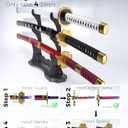 Cold Blade Katana Sword - 41 inches Katana Replica with Holster Belt and Display Stand - Sword with Authentic Design