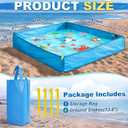 Portable Beach Puddle 3.9 x 3.9 FT, Foldable Play Pool for Toddlers and Kids, No Dig No Inflate, with Carrying Bag for Beach, Backyard and Travel