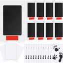 Jetec 8 Set Inkless Baby Footprint and Handprint Kit, Clean Touch Ink Pad for Baby Hand and Footprints, Dog Paw Print Kit with Ink Pads and Imprint Cards for Newborns Babies Pets Gifts (Black)