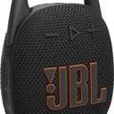 JBL Clip 5 - Ultra-Portable, Waterproof & Dustproof Bluetooth Speaker, Big Pro Sound with Punchy bass, Integrated Carabiner, Up to 12 Hours of Play, Made in Part with Recycled Materials (Black)