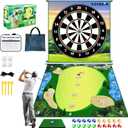 Golf Chipping Game with Hitting Mat, 70"x70" Double Sided Golf Practice Mat Kits with 20 Sticky Balls, Indoor Outdoor Golf Training Accessories for Adult Family Yard Game (No Club)