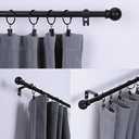 Curtain Rods for Windows 48 to 84-92 inch, 5/8" Matte Black Curtain Rod, Stainless Steel Small Curtain Rods for Bedroom, Living Room,Kitchen,Farmhouse, Outdoor Curtain rod Black