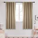 Deconovo Blackout Curtains, Thermal Insulated, W42 x L63 2 Panels, Back Tab, Machine Washable, Room-Darkening Drapes for Bedroom/Living Room Taupe