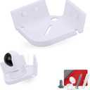 BRAINWAVZ Drill Free Tilted Corner Wall Mount Small Shelf for Baby Monitors, Home Security Cameras & More, Strong VHB Adhesive with Screw in Option, Easy to Install, No Mess (White, 4" TILTED)