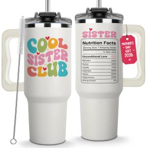 Nuowagify Mothers Day Gifts for Sister, Sisters Gifts from Sisters, Gift for Sister Cup from Brother, Mothers Day Christmas Birthday Present for Sis Bestie Best Friend - 40oz Tumbler