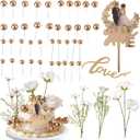 45PCS Wedding Cake Toppers Wedding Cake Decoration with Flower for Wedding Party Supplies