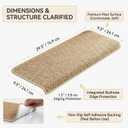 Bullnose Carpet Stair Treads for Wooden Steps, Non-Slip Self-Adhesive Stair Tread Mat, Indoor Corridor and Pet Stair Carpet, Washable, Preventing Pets, 29.5"x9.5"x1.5" 14pcs, Camel
