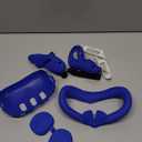VR Silicone Case for Meta Quest 3, Design Upgraded Accessories for Oculus Quest 3, Face Cover, Controller Grips, Shell Cover, Lens Cover, Disposable Eye Cover (Blue)
