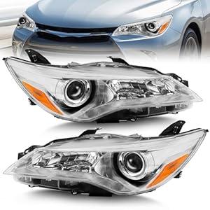 Bincmay Headlight Assembly Fit For 2015-2017 Toyota Camry 2015 2016 2017 Toyota Camry Headlight Assembly Black Housing Amber Reflector-S