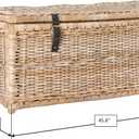 Happimess HPM9000C Caden 46" Wicker Storage Trunk, Collapsible for flat storage, Rattan-Kubusoft Gray, Coastal for Office, Dorm Room-LivingRoom, Bedroom, Dining Room, Natural