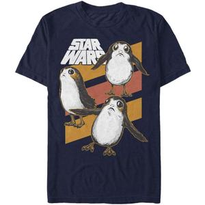 Men's Star Wars The Last Jedi PORG Stripes T-Shirt (Small, Navy Blue)