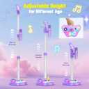 Stand Karaoke Machine for Kids, Singing Toys Gifts for 3 4 5 6 7 8 Year Old Girls Boys, Rechargeable Kid Microphone Bluetooth Speaker with 2 Wireless Mic for Girl Age 4-6 Toddler Birthday Party Toy