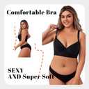 Women's Push Up Bra - Full-Coverage Underwire Bra with Support and Back Fat Control (42D, Black)