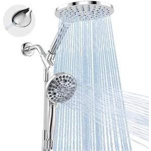 MakeFit Dual Handheld Shower Head Combo, 2-in-1 Rain Shower Heads System 8 Inch Rainfall Shower Head and 10 Modes High Pressure Hand Held Showerhead with Built-in Power Wash MakeFit Dual Handheld Shower Head Combo, 2-in-1 Rain Shower Heads System 8 Inch Rainfall Shower Head and 10 Modes High Pressure Hand Held Showerhead with Built-in Power Wash