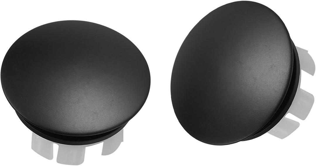 BWE Sink Basin Trim Overflow Ring Cover Black Bathroom Vessel Vanity Basin Bath Sink Brass Insert in Hole Round Caps Double (Pack of 2, Black)