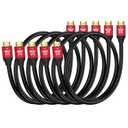 Short HDMI Cable 2FT, 5-Pack, High Speed HDMI 2.0 Cable Supports 4K@60Hz, 2K, 1080P, HDCP 2.2, HDR, ARC & Ethernet, Compatible with Monitor, TV, Xbox, PS5/4/3, Laptop, Roku, etc (Red)