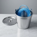 Stainless Steel Bucket 2 Gallon Bucket with Lid Portable Metal Water Bucket with Hose