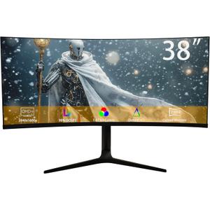 38 Inch UWQHD+ Curved Monitor, 3840 x 1600p 1.07 Billion Colors 98% DCI-P3, Dual Speakers, DP, HDMI, USB-C, Type B, Type A x2 , Eyecare Technology Adaptive-Sync 60Hz R2300 Frameless Computer Monitor