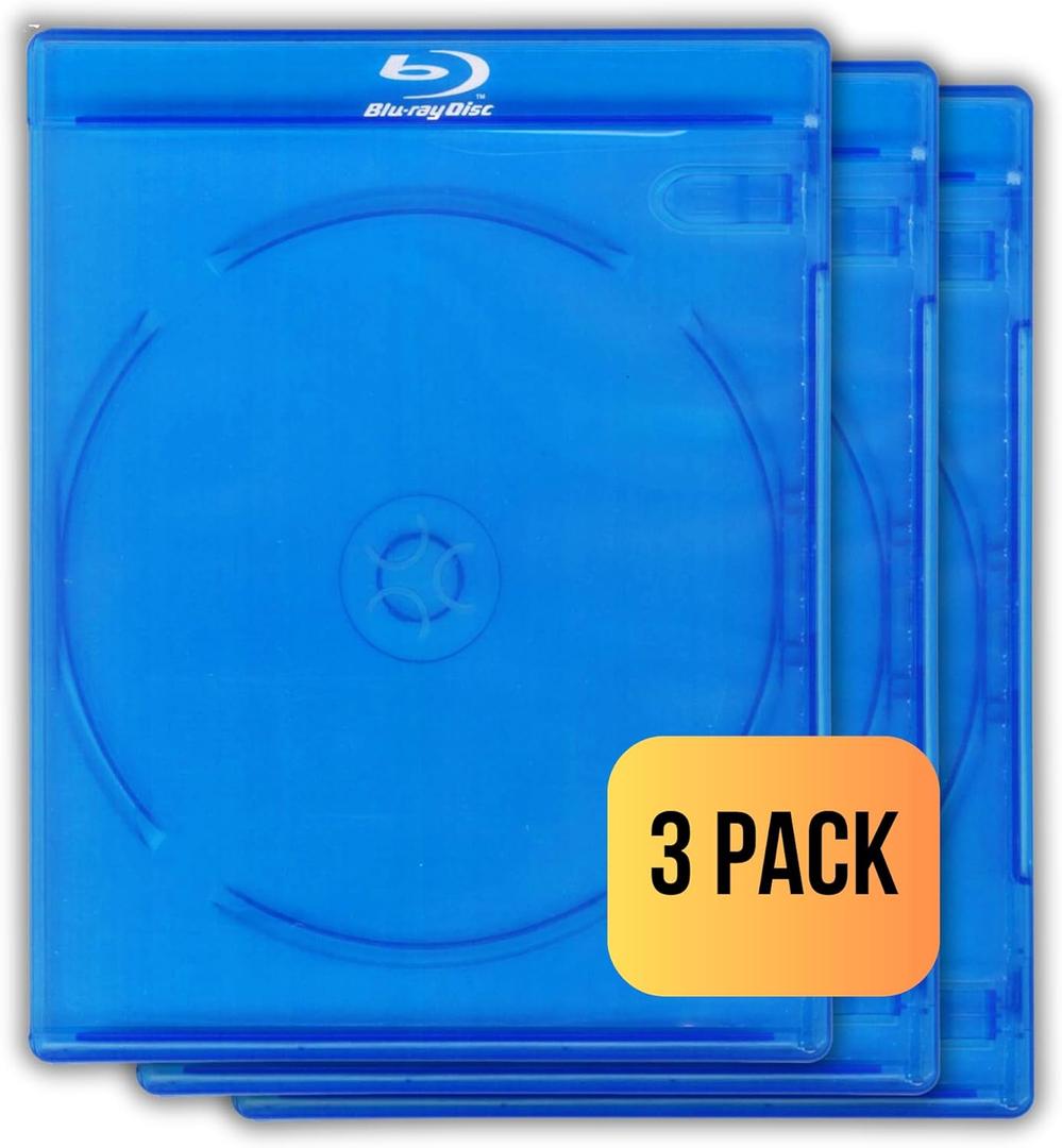 Original Single Blu Ray Cases (2 Pack) Studio Quality Replacement Blu-ray Boxes | 1 Disc Storage Case | 12MM Standard Size | Eco-Friendly Blue Ray Cases
