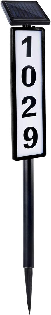 FORUP Solar Lighted House Address Numbers Sign, Solar Powered House Numbers Light, LED Illuminated Outdoor Address Plaque for Home Yard Garden House