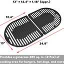 Uniflasy Cast Iron Grill Cooking Grates for Coleman Roadtrip Swaptop Grills LX LXE LXX, 2 Pack