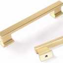 COTYKILEY 6 Pack 5 Inch(128mm) Brushed Brass Cabinet Handles Gold Kitchen Cabinet Pulls Cabinet Door Handles Kitchen Cabinet Hardware Cupboard Drawer Pulls Dresser Handles