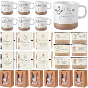 30 Pcs Christian Religious Gifts for Women Inspirational Gift Set Include Notebook Mug Makeup Bag Pen and Gift Bag for Easter Mothers Day Graduation Biblical Present