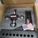 Vehiclex 8" Adjustable Drop Hitch for 2" Receiver, Heavy Duty Tri-Ball & Tow Hook with Keyed-Alike Pin Locks for Mid-Size & Full-Size Trucks, Solid Steel Design
