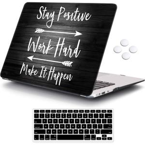 iCasso Compatible with MacBook Air 13 inch Case (Release 2010-2017 Older Version), Hard Shell Plastic Protective Case & Keyboard Cover Only for MacBook Air 13 Inch Model A1369/A1466 - Stay Positive