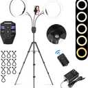 Dual 10" LED Ring Light with Tripod Stand & Phone Holder, Selfie Circle Lights with 5 Light Modes (2700-6500K)&12 Brightness Compatible for Makeup/Photography/TikTok/YouTube/Live Stream