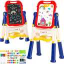 Easel for Kids Toy,Double-Sided Magnetic Kids Art Easel for 3+ Year Old Boy Gift,Toddler Toys for 3+ Year Old Boy Dry Erase Boards, Learning Educational Toy Drawing Board for 4 5 Years Old Girl Gifts