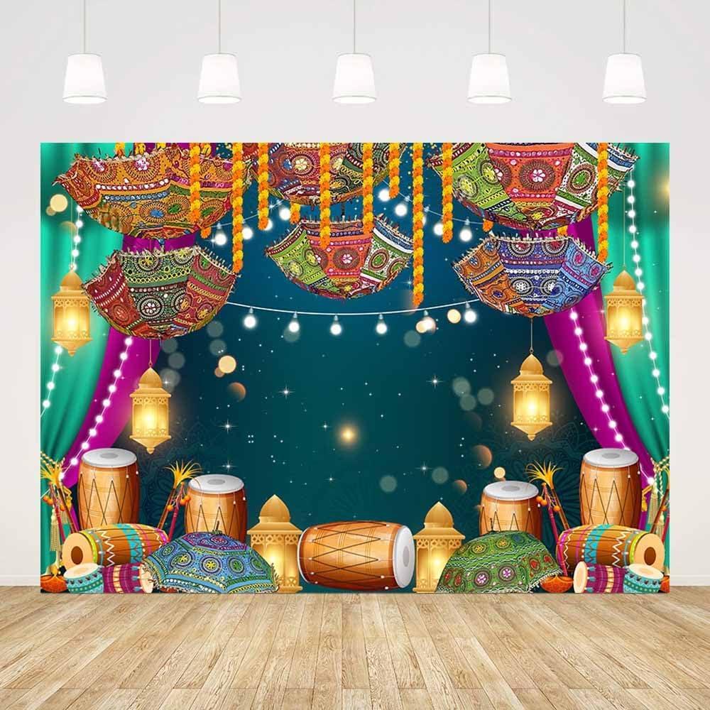7x5ft Indian Traditional Wedding Backdrop Mendhi Night Indian Wedding Backdrop Decoration Cloth Indian Dholki Mehndi Decorations Background