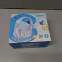 iClever BTH12 Kids Bluetooth Headphones,Colorful LED Lights,74/85dBA Safe Volume,85H Playtime,Fast Charging,Bluetooth 5.2,Over Ear Kids Headphones Wireles for iPad/Tablet/Airplane, Gradient Pink