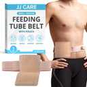 JJ Care Feeding Tube Belt with Pouch (Small/Medium, Fits 2838 Waist)  Breathable PEG Tube Holder, Adjustable G Tube Belt, Secure & Comfortable Ostomy Support Belt, Washable Nylon Fabric