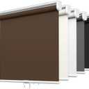 LazBlinds No Tools No Drill Cordless Roller Shades, 100% Blackout Roller Blinds for Windows, Thermal Insulated UV Protection Waterproof Roll Up Window Blinds and Shades, 35'' W x 72'' H, Brown
