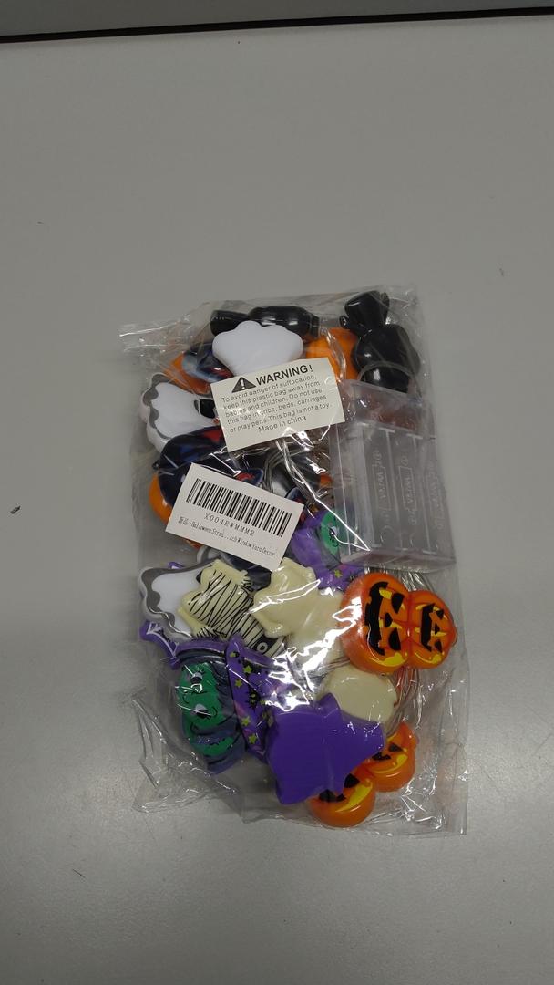 Halloween String Lights with Pumpkin Bat Ghost Spider, Battery Operated 16.4FT 30 LED Mixed Decorative Lighting for Indoor Outdoor Halloween Party Porch Window Yard Decor