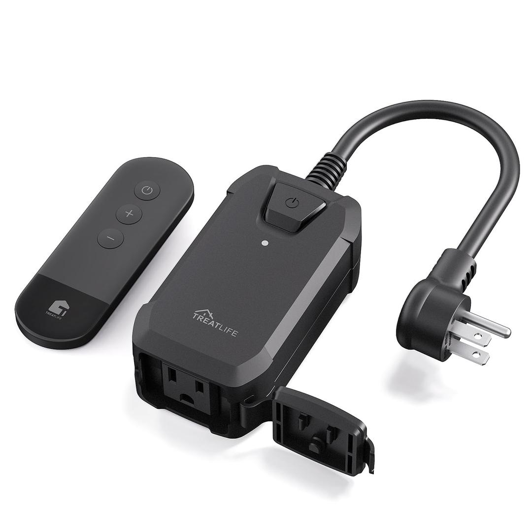 TREATLIFE Dimmer Plug with 100FT Wireless Remote Control, IP44 Weather Resistance, Outdoor Dimmer for String Lights, Lamps, Patio Lights, Max Power 400W TREATLIFE Dimmer Plug with 100FT Wireless Remote Control, IP44 Weather Resistance, Outdoor Dimmer for String Lights, Lamps, Patio Lights, Max Power 400W