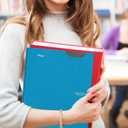 Five Star 2-Pocket Folder, 4 Pack, Plastic Folder with Stay-Put Tabs and Prong Fasteners, Holds 8-1/2" x 11" Paper, Tidewater Blue, White, Amethyst Purple, Harvest Yellow (38064)