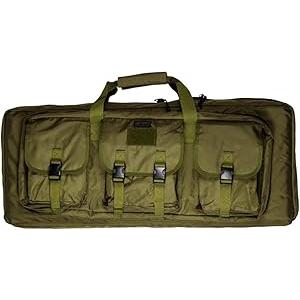 DDT Death Dealer Tactical Padded Double Long Rifle Pistol Case USA Veteran Owned w/Backpack Straps - Lockable (Green)