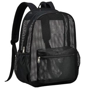 Oraben Heavy Duty Mesh Backpacks for Adults, See Through Backpack Diving Backpack with Adjustable Straps, Swimming, Fitness, Sports, Carry Portable Oxygen Concentrators (Black)