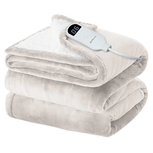 Bedsure Electric Blanket Full Size  Soft Flannel Heated Blanket, Fast Heating with 10 Time Settings & 6 Heat Settings, Warm Gift for Grandma (72x84 inches, Cream)