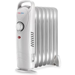 Oil Filled Radiator Heater,Oil Heater with Adjustable ThermostatElectric Radiator Heater with Overheat SafetyMini Portable Space Heater 700W (WHITE)