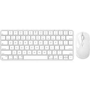 Wireless Keyboard and Mouse for Mac, Bluetooth/2.4G USB Dual-Channel Connection, Multi Device, Rechargeable Wireless Keyboard and Mouse Combo Compatible with Mac, iPad, iPhone
