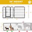 Dog Playpen for Indoor,Outdoor,Yard,RV Camping,24 in 8 Panels Dog Play Pen | Heavy Duty Metal Dog Gate,Anti-Rust Coating Dog Fence Exercise Pen for Puppy and Small Dogs