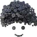 Pack of 3, 600 Pcs Black Round Craft Resin Buttons 4 Holes Craft Sewing Button Assorted Sizes for Sewing DIY Crafts and Repair Cloth Decoration Mixed Resin 3 Sizes Black Sewing Buttons