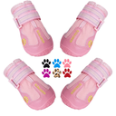 QUMY Dog Shoes for Large Dogs, Medium Dog Boots & Paw Protectors for Winter Snowy Day, Summer Hot Pavement, Water-Resistant in Rainy Weather, Outdoor Walking, Indoor Hardfloors Skid-Resistant Sole Size 6