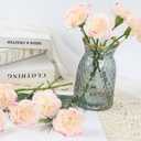 IPOPU Fake Carnations Light Pink Flowers Artificial 10PCS Carnations Flowers 11.4" Small Fake Flowers Silk Flowers with Stems of Baby Shower Decorations Table Decor Centerpieces (Light Pink)