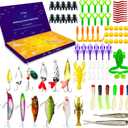 Fishing Bait Kit, 88 Pcs Fishing Tackle Set with Soft Hard Fishing Lures for Freshwater and Saltwater, 24 Days Surprise Fishing Gifts for Teen Boys Man Father Boyfriend Brother