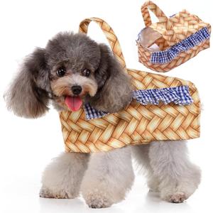 Basket Dog Costume Halloween Costumes for Small Medium Dogs, Dog Halloween Costumes Pet Halloween Basket Costume for Halloween Christmas Birthday Party